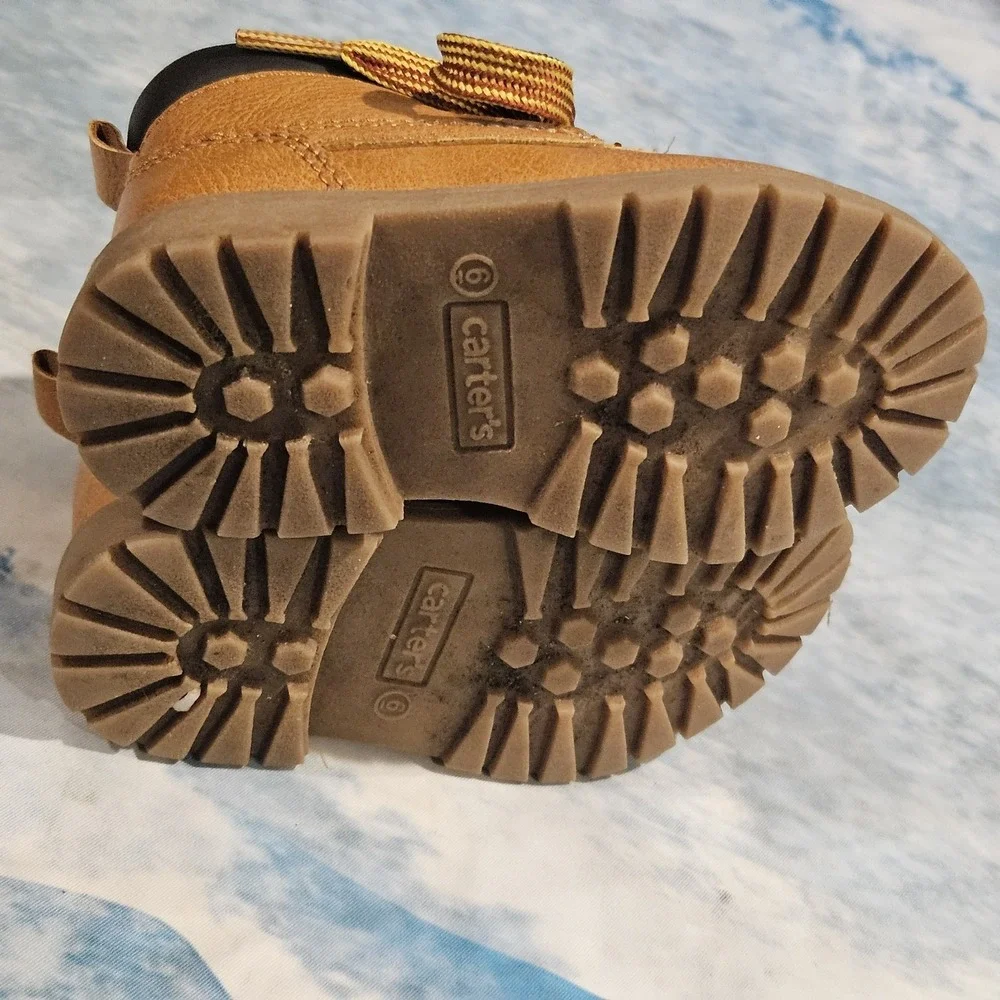 Carter's‎ Toddler Boys Lace Up Work Boots Brown Ankle Boots Size 6